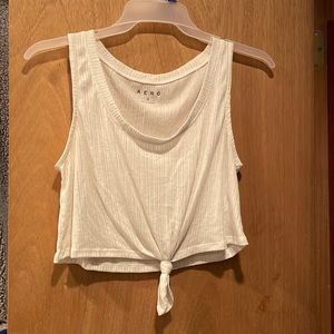 white crop top tank top